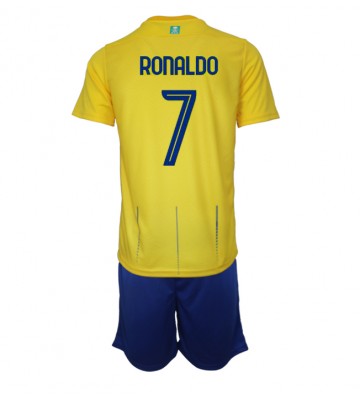 Al-Nassr Cristiano Ronaldo #7 Koszulka Podstawowych Dziecięca 2023-24 Krótki Rękaw (+ Krótkie spodenki)